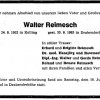 Reimesch Walter 1902-1983 Todesanzeige